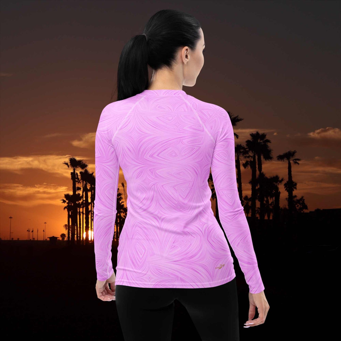 Women's Rash Guard Pink Tie-Dye