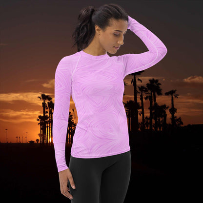 Women's Rash Guard Pink Tie-Dye