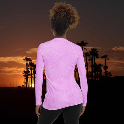 Women's Rash Guard Pink Tie-Dye