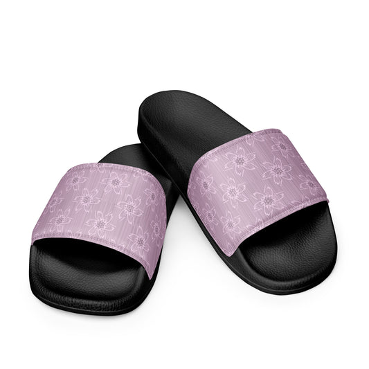 Women's Light Pink Floral Slides