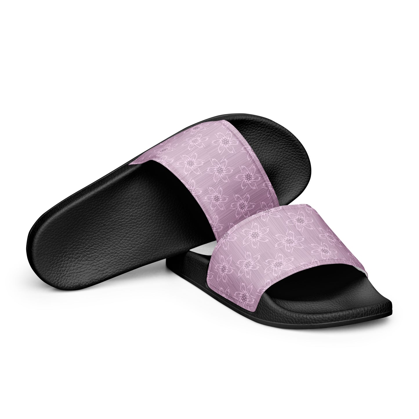 Women's Light Pink Floral Slides