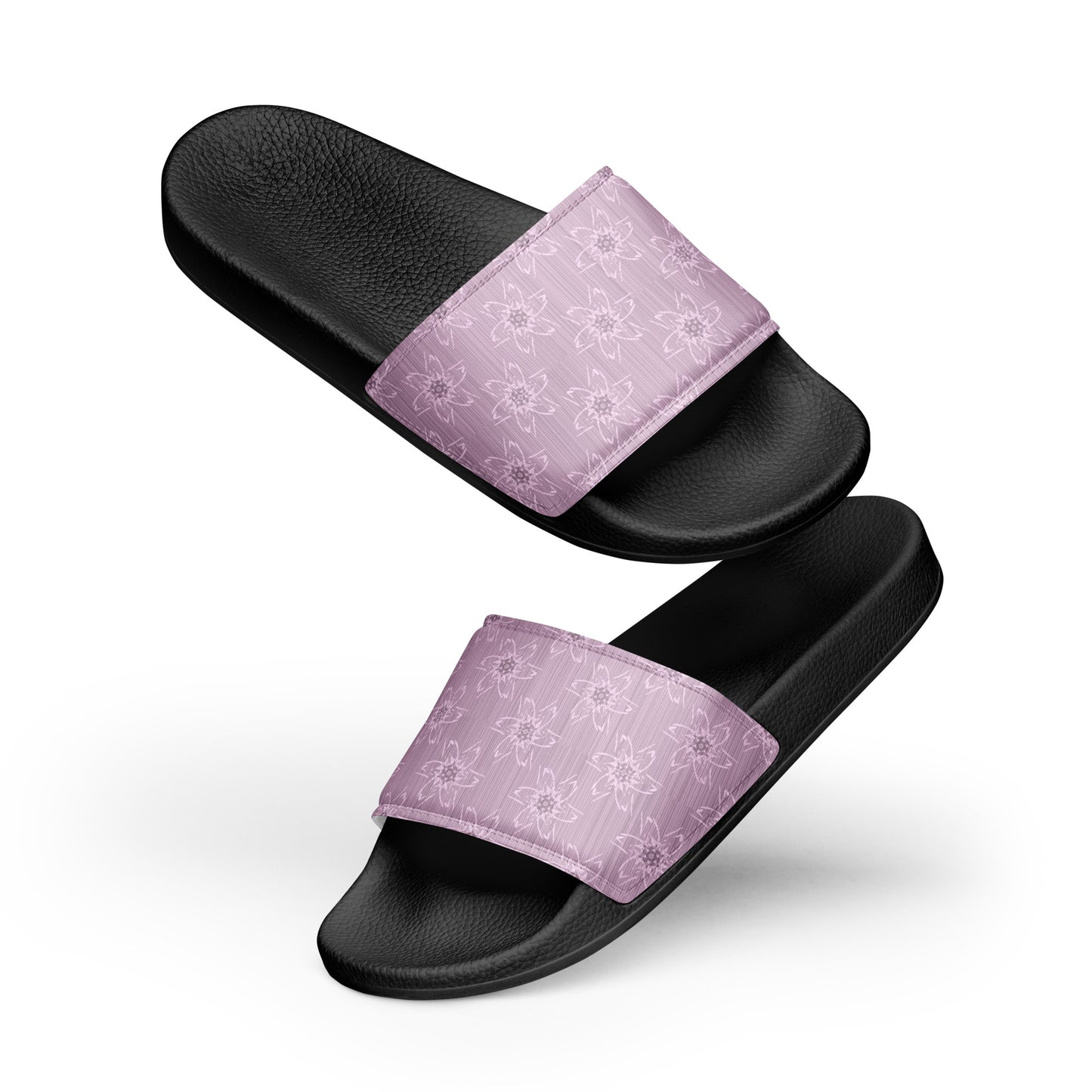 Women's Light Pink Floral Slides