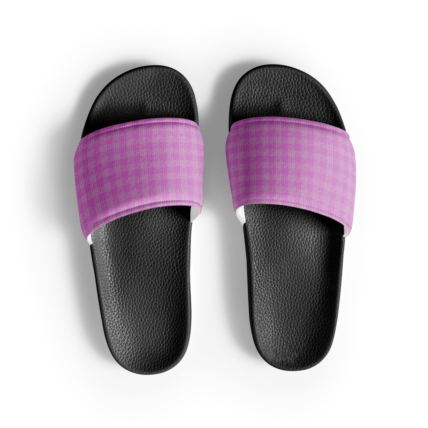 Women's Slides Pink Houndstooth-Gingham Mix