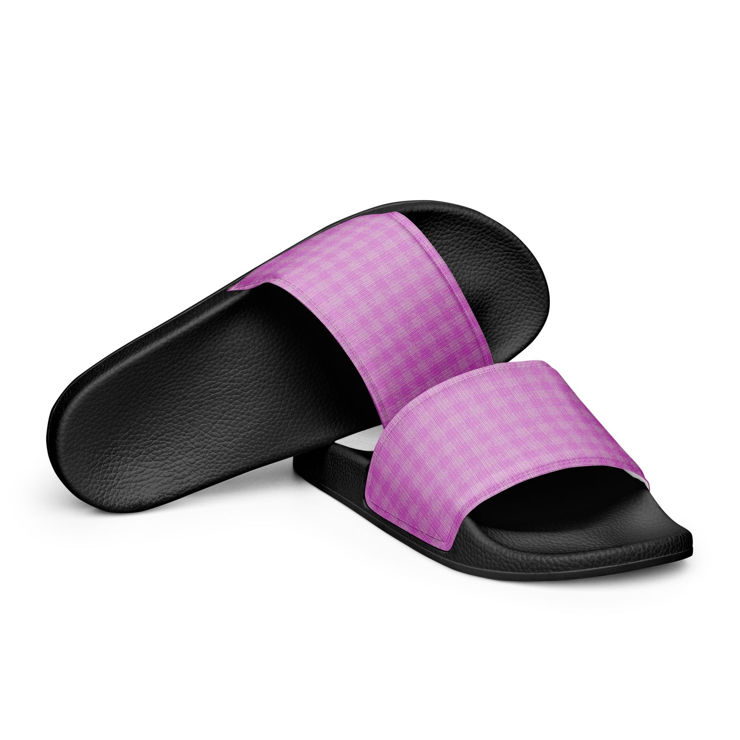 Women's Slides Pink Houndstooth-Gingham Mix