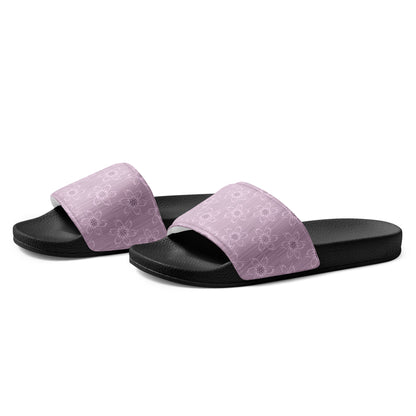 Women's Light Pink Floral Slides