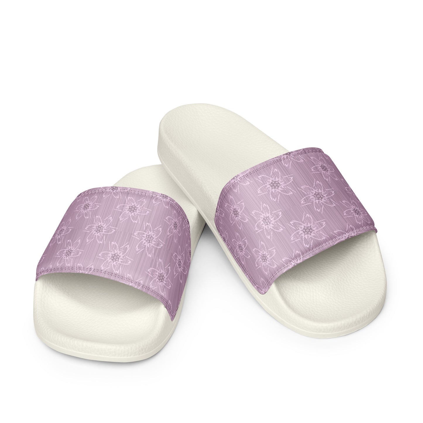 Women's Light Pink Floral Slides