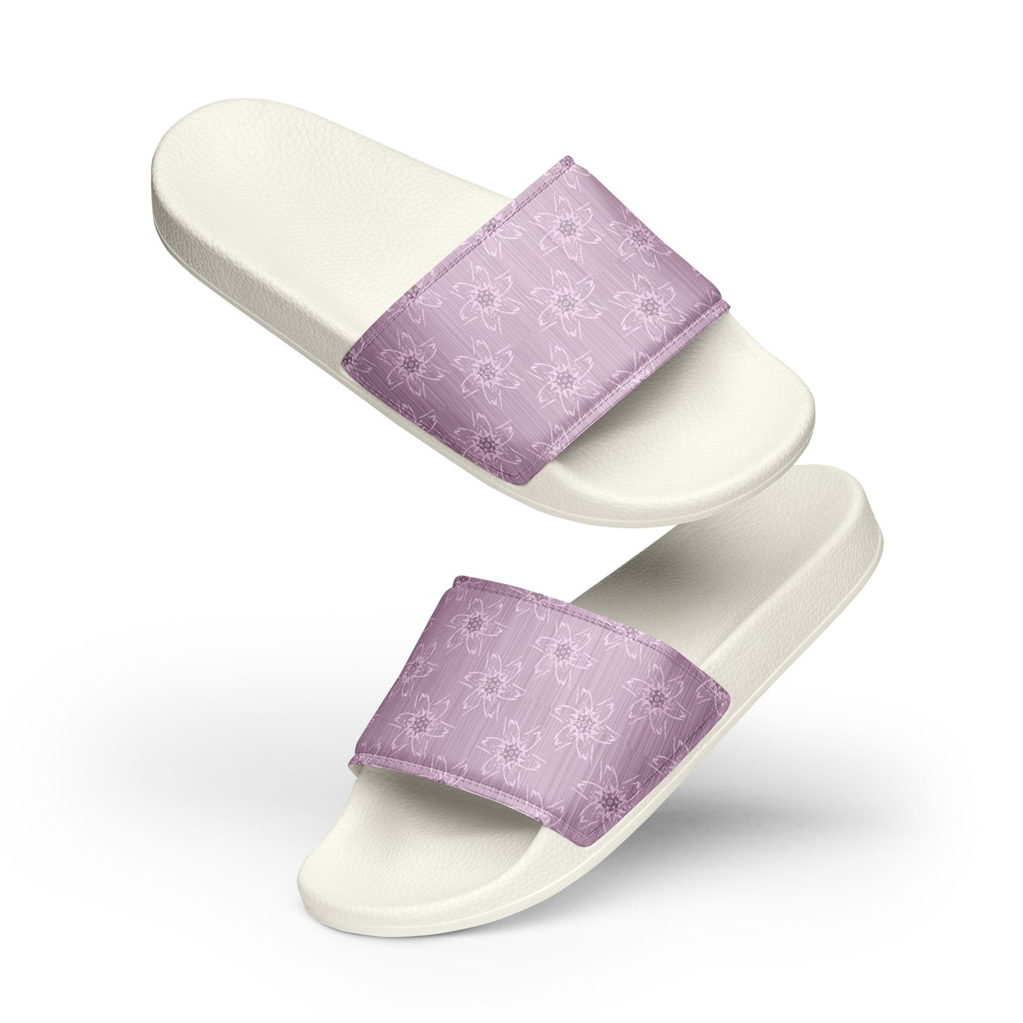 Women's Light Pink Floral Slides