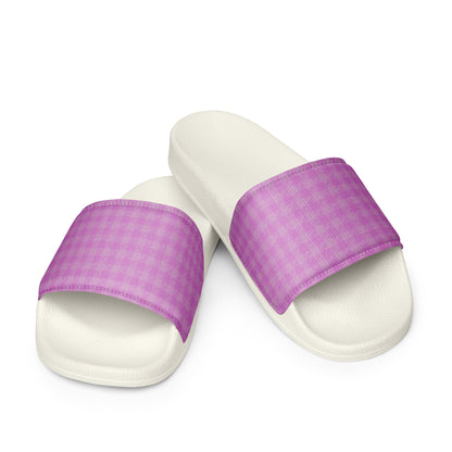 Women's Slides Pink Houndstooth-Gingham Mix