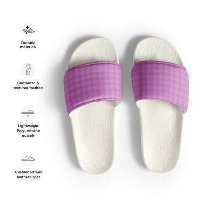 Women's Slides Pink Houndstooth-Gingham Mix