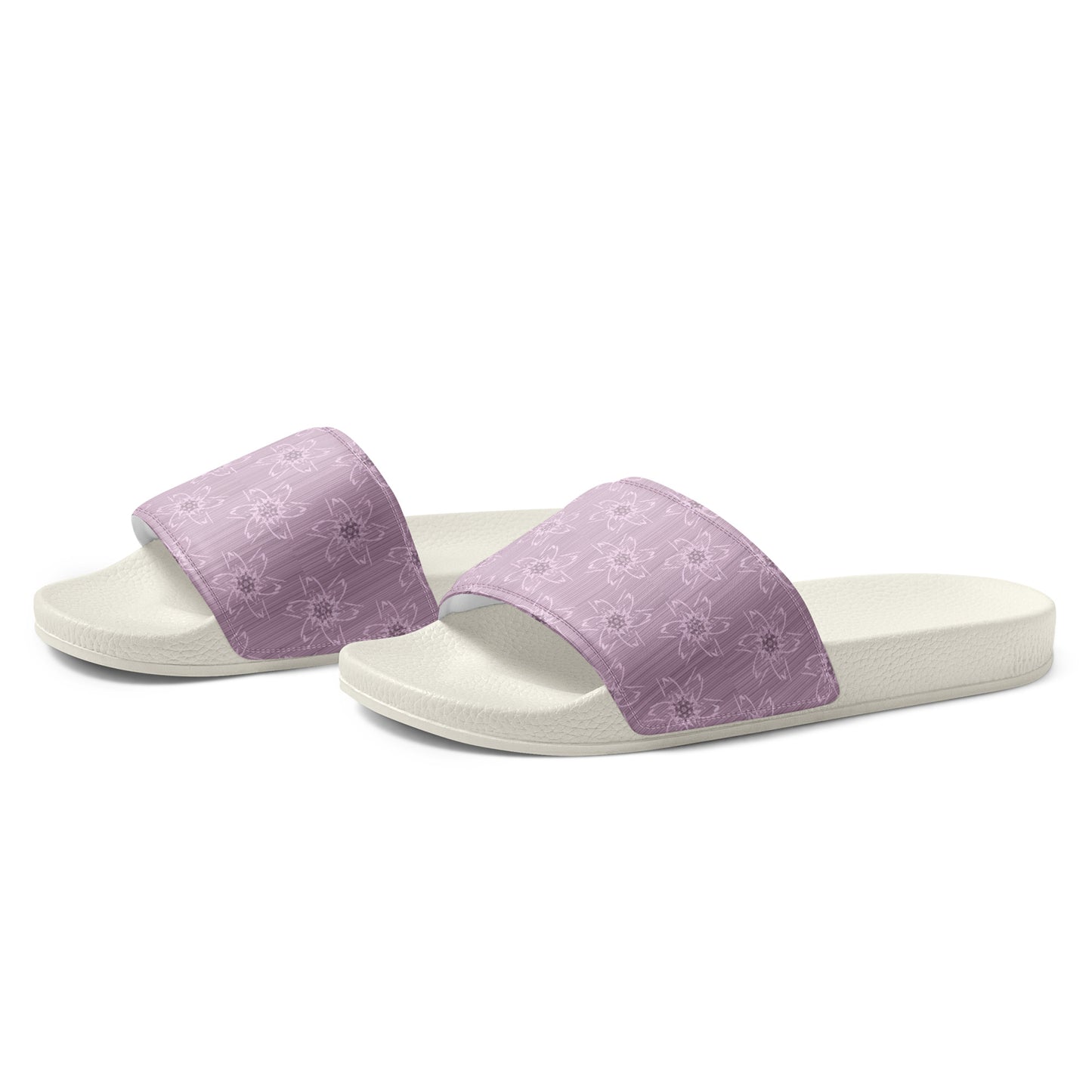 Women's Light Pink Floral Slides