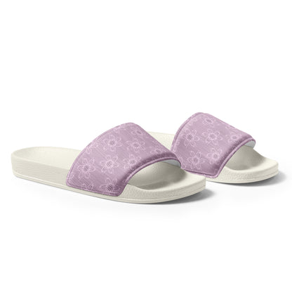 Women's Light Pink Floral Slides