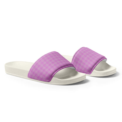 Women's Slides Pink Houndstooth-Gingham Mix