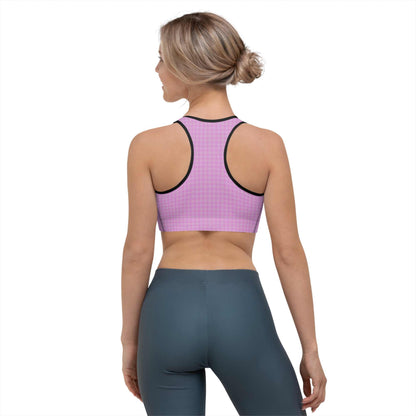 Women's Sports Bra Pink Houndstooth-Gingham Mix