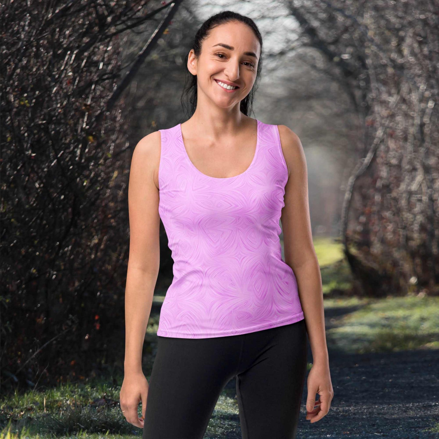 Women's Tank Top Pink Tie-Dye