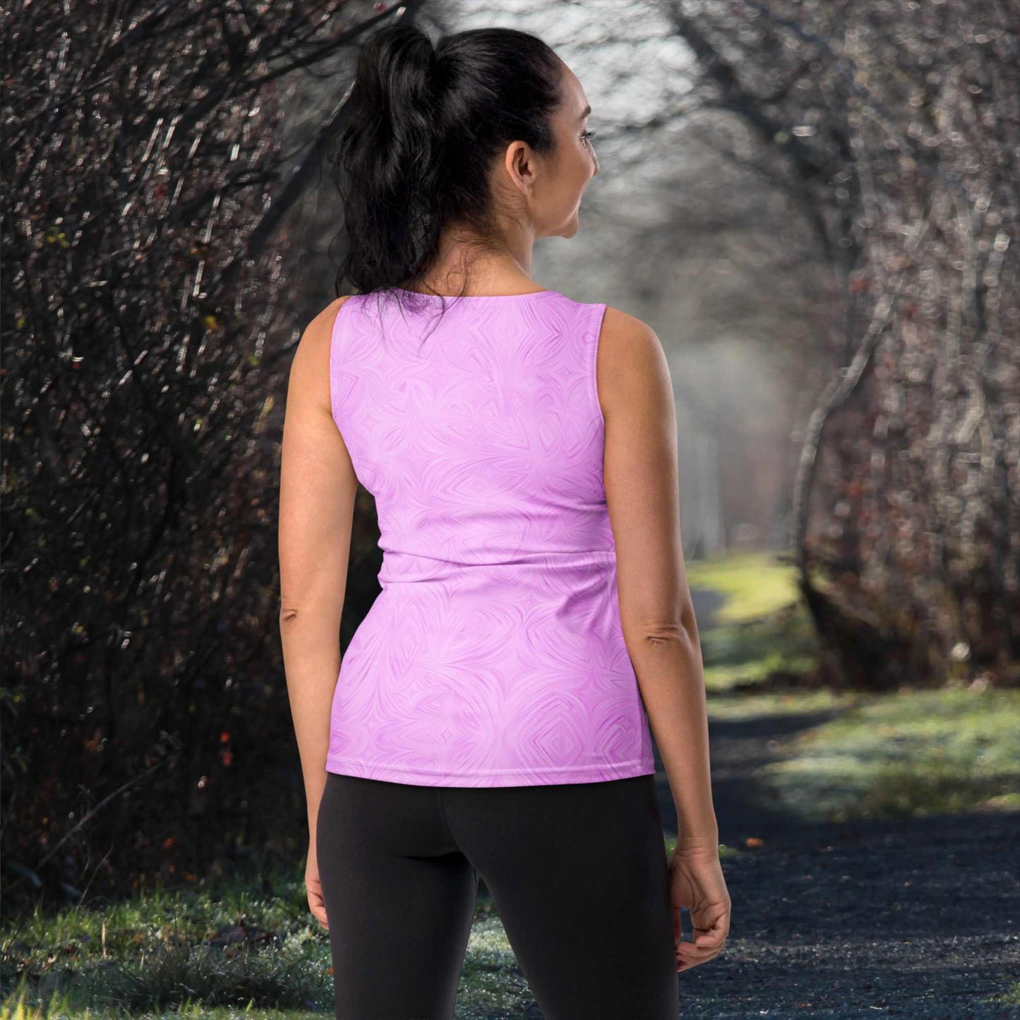 Women's Tank Top Pink Tie-Dye